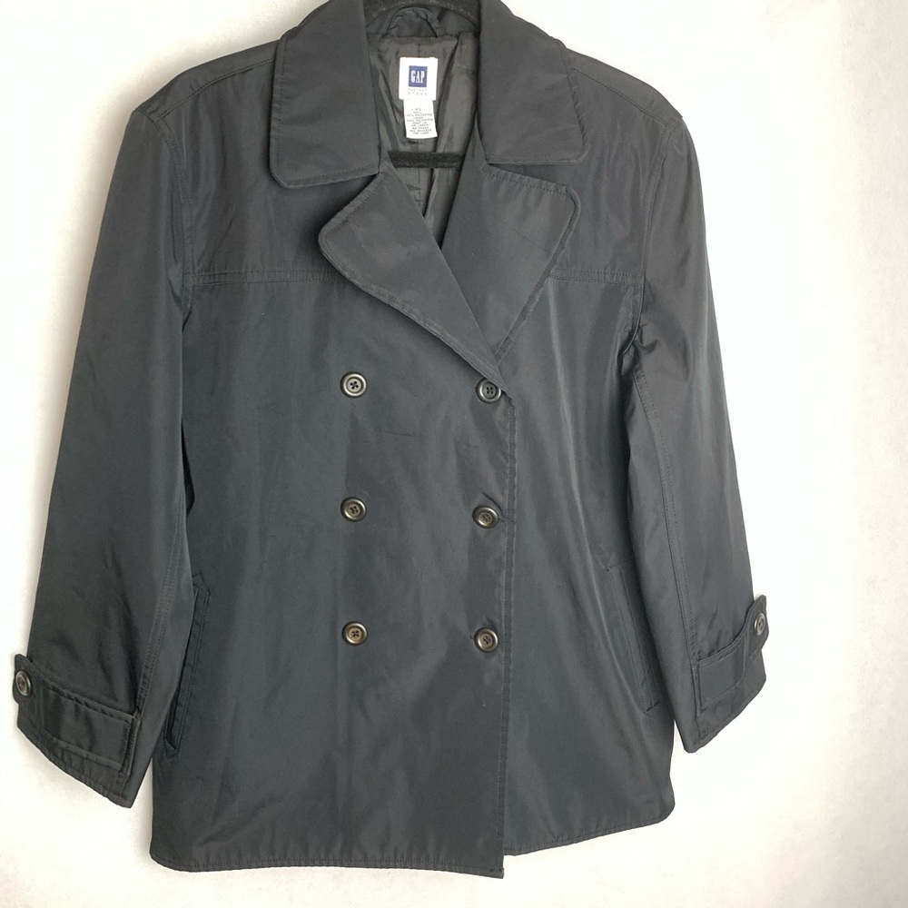 GAP Double Breasted Black Trench Coat  XS